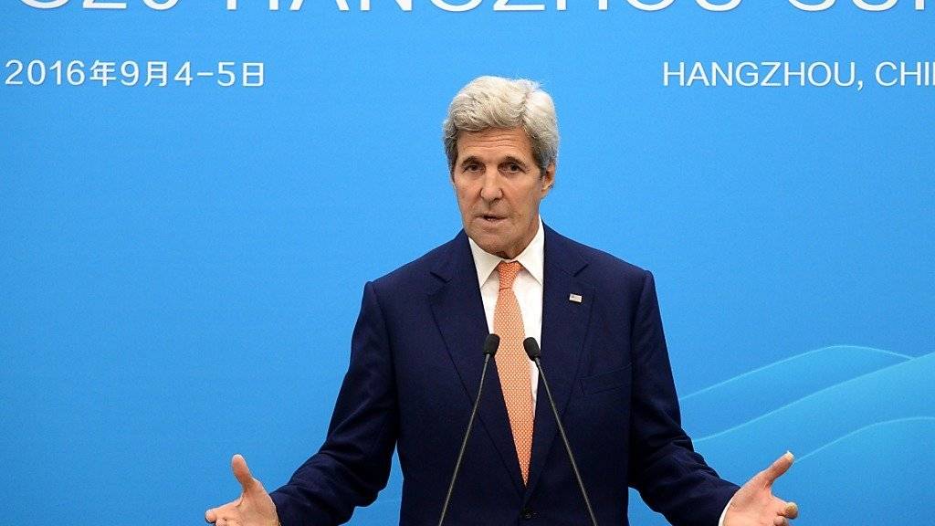 US-Aussenminister Kerry am G20-Gipfel in Hangzhou - dort bemüht er sich mit der russischen Delegation um eine Feuerpause in Syrien.