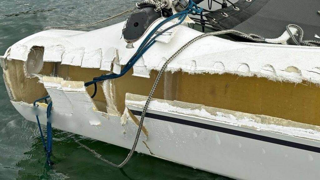 Ein Rumpf des Trimaran ist bei der Kollision beschädigt worden.