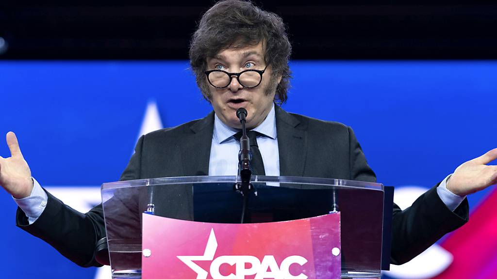 Javier Milei, Präsident von Argentinien, spricht während der Conservative Political Action Conference, in Oxon Hill, Maryland. Foto: Jose Luis Magana/AP/dpa