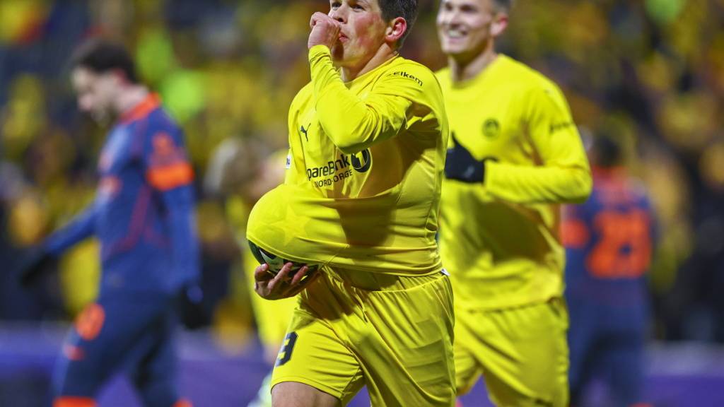 Sondre Brunstad Fet jubelt über sein Tor gegen Inter Mailand