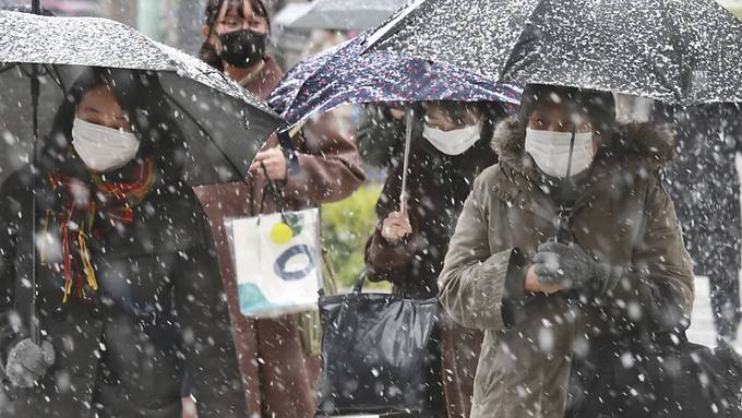 Schneefall in Tokio löst Behördenwarnung aus