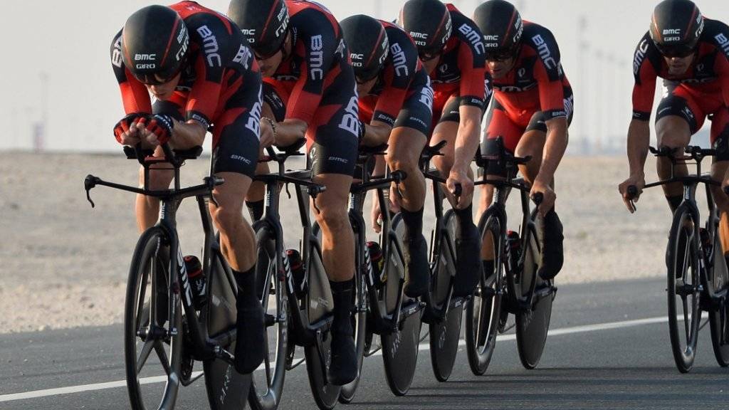 11,69 Sekunden fehlten dem Team BMC in Katar zur Titelverteidigung im Mannschaftszeitfahren über 40 km