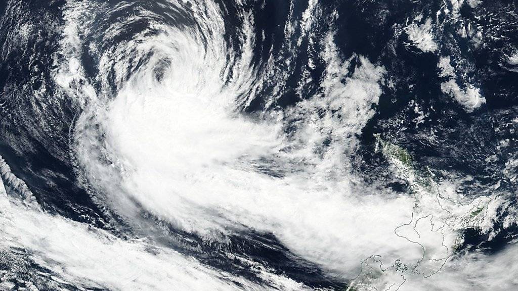 Eine Luftaufnahme von Zyklon «Gita» auf dem Weg in Richtung Neuseeland.