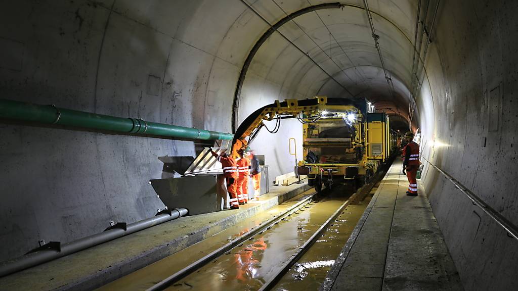 Wasser und Sand war in den Lötschberg-Basistunnel eingetreten.