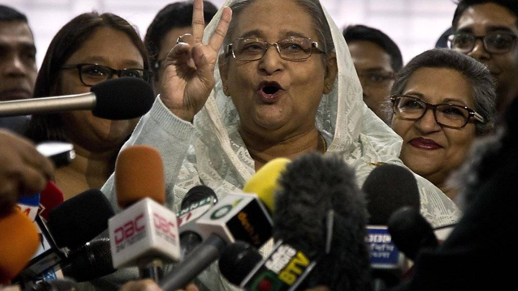 Wahlerfolg: Sheikh Hasina wird Bangladesch weiterhin als Premierministerin führen.