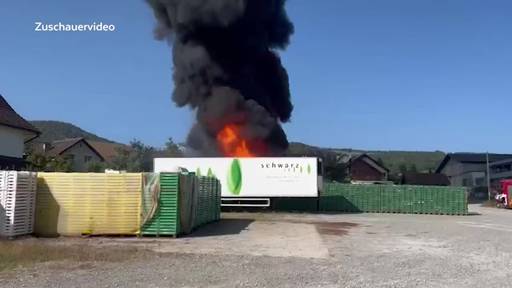 Plastikkisten fingen Feuer: Brand bei Gemüse-Verarbeiter in Villigen 