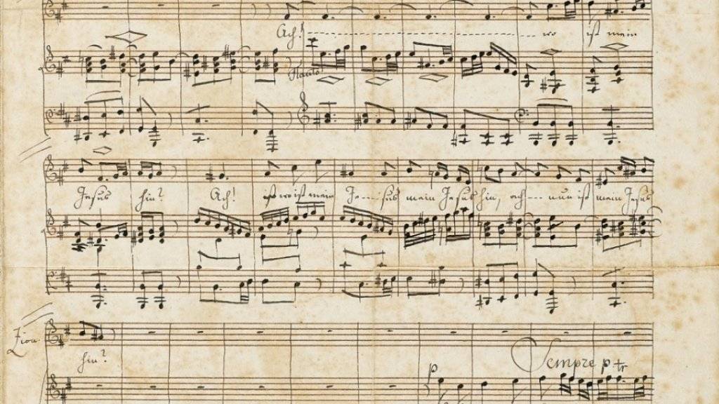 Im Jahr 1830 hat Felix Mendelssohn-Bartholdy Teile von Bachs Matthäus-Passion von Hand aufgeschrieben. Das Manuskript ist am Samstag in Zürich für 180'000 Franken versteigert worden.