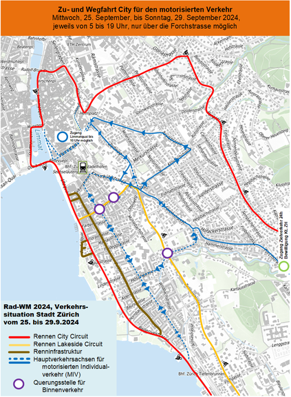 Rad-WM 2024_Fahrbeziehungen_Zürich_Ost