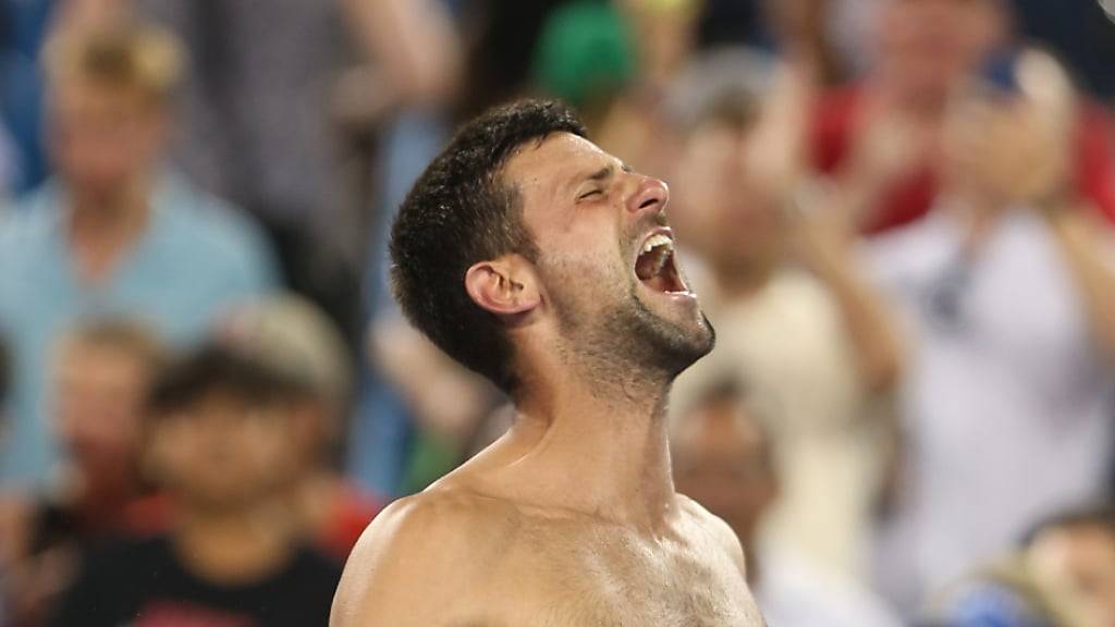 Novak Djokovic feiert seinen Turniersieg in Cincinnati ausgelassen