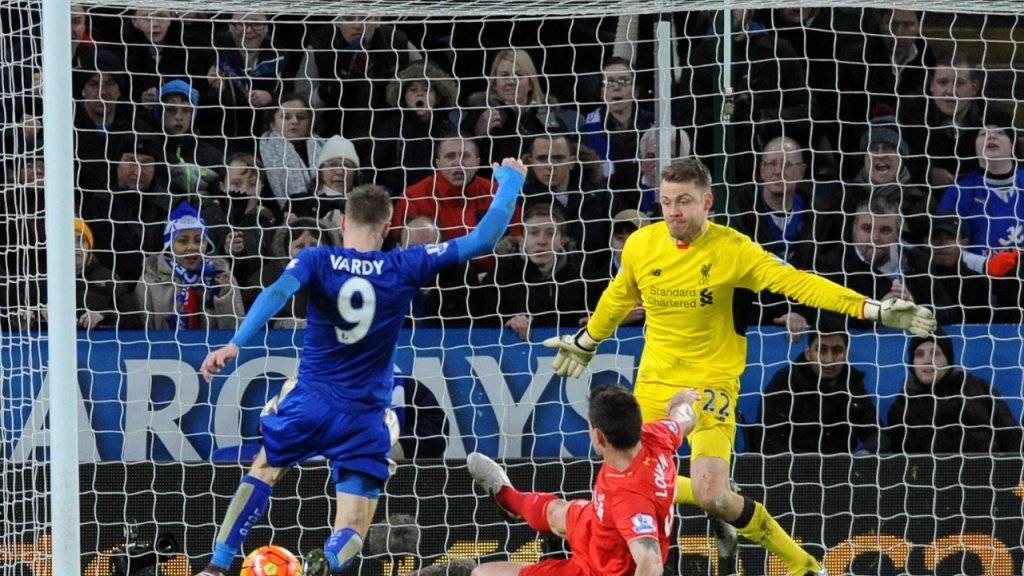 Liga-Topskorer Jamie Vardy entschied das Duell zwischen Leicester City und Liverpool fast im Alleingang