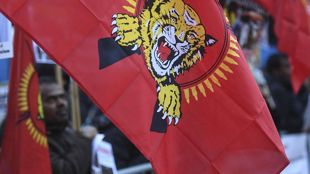 Sympathisanten der Tamil Tigers demonstrierten zum Auftakt des Prozesses am Bundesstrafgericht in Bellinzona. (Archivbild)