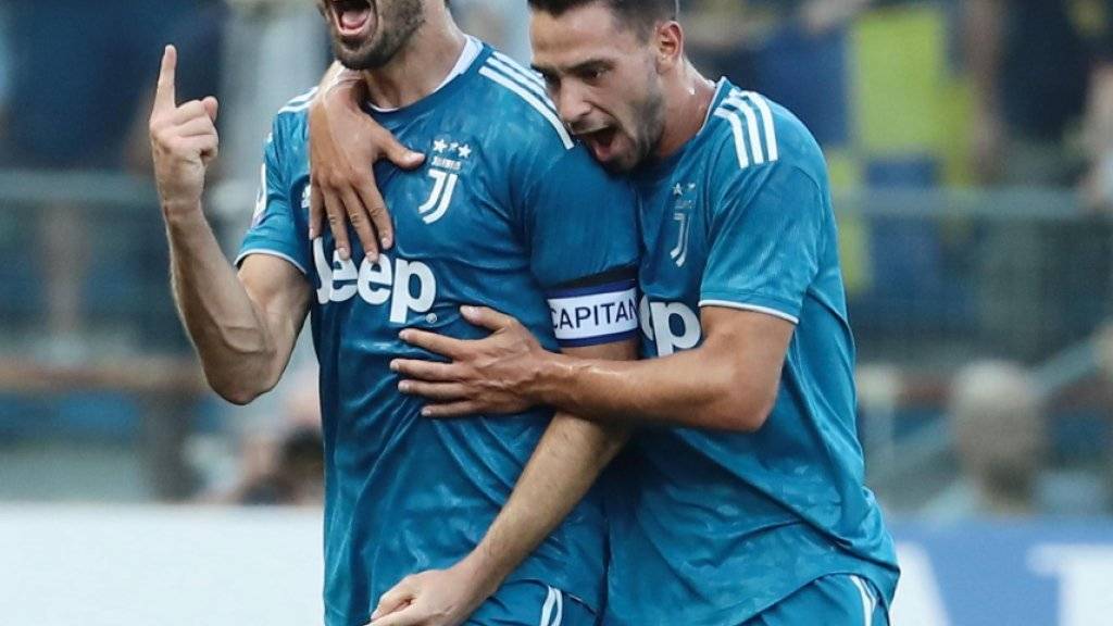 Giorgio Chiellini (links) nach seinem Siegestor für Juventus gegen Parma
