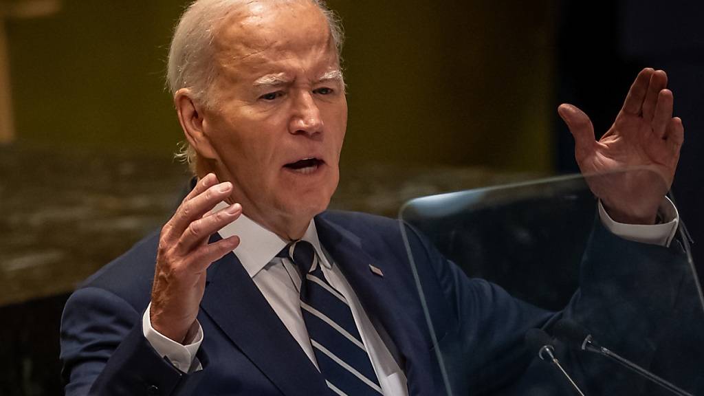 US-Präsident Joe Biden, spricht zur Eröffnung der 79. Generaldebatte der UN-Vollversammlung. Foto: Michael Kappeler/dpa