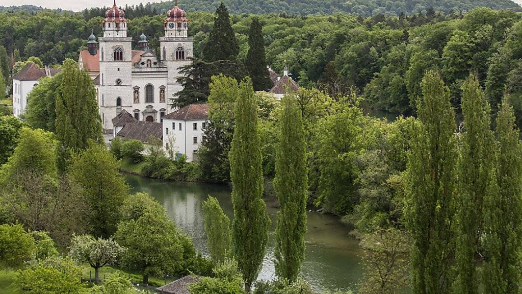 Blick auf das Kloster Rheinau: Die Zürcher Gemeinde an der Grenze zu Deutschland will einen Versuch für ein bedingungsloses Grundeinkommen unterstützen. (Archivbild)