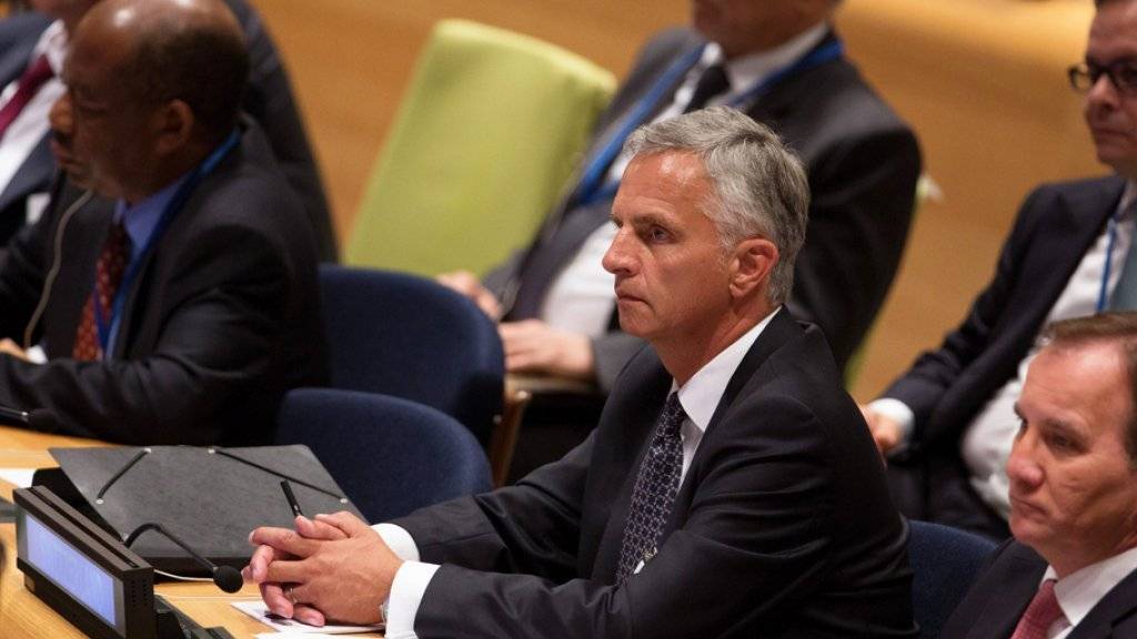 Bundesrat Didier Burkhalter rief in New York die Staaten auf, mehr für die Einhaltung der Menschenrechte und die Konfliktprävention zu tun.