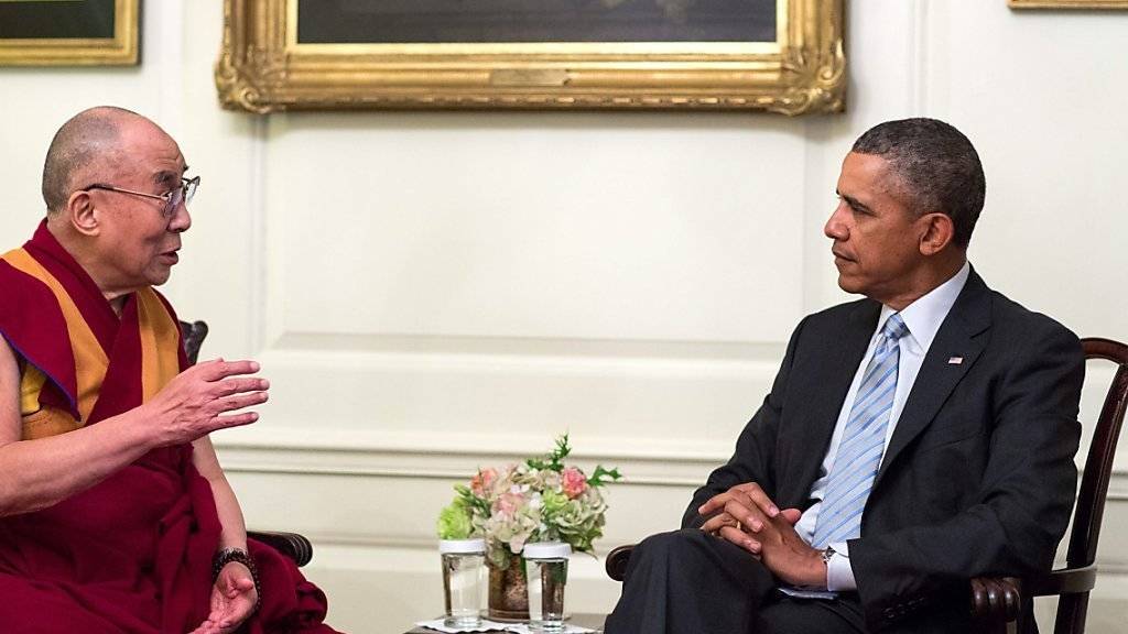 Wiedersehen im Weissen Haus: US-Präsident Barack Obama empfängt den Dalai Lama wie schon im Februar 2014. (Archivbild)