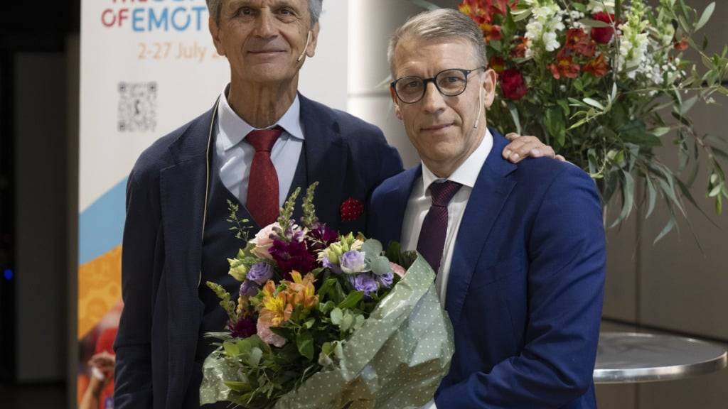 Der neue SFV-Präsident Peter Knäbel (rechts) und sein Vorgänger Dominique Blanc