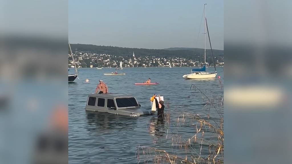Schwimmender SUV im Zürichsee geht viral