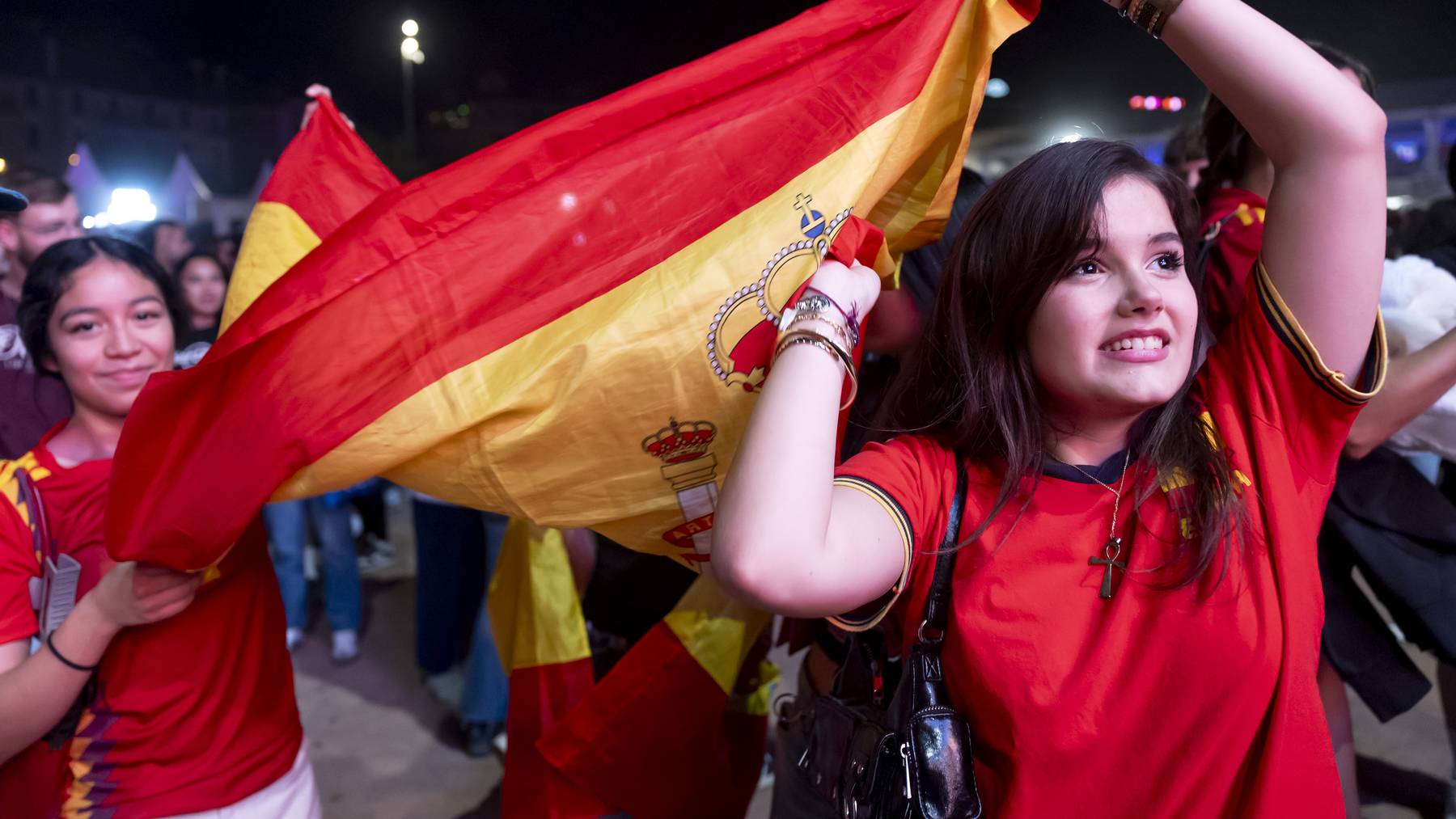 Spanien-Fans bei einem Public Viewing in Genf.