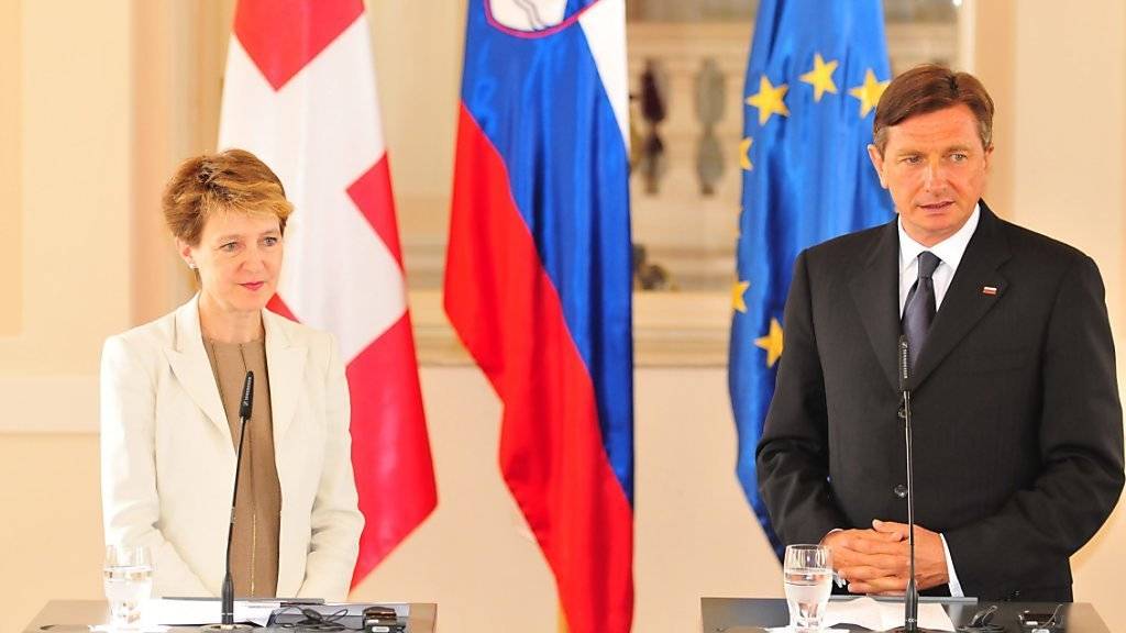 Bundespräsidentin Simonetta Sommaruga und der slowenische Präsident Borut Pahor sind sich einig, dass es für die Lösung der Flüchtlingskrise in Europa eine solidarische Asylpolitik braucht.