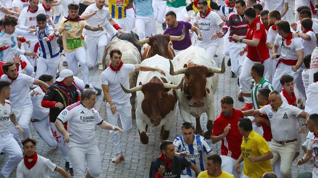 Fünf Verletzte bei umstrittener Stierhatz in Pamplona