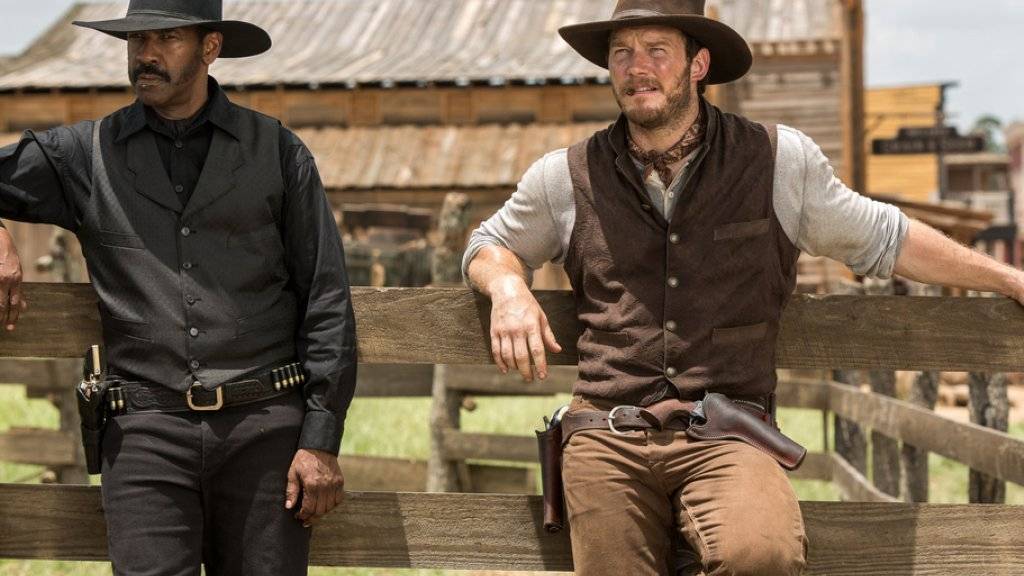 Chris Pratt (r) und Denzel Washington spielen Hauptrollen im Western «The Magnificent Seven» (Archiv)