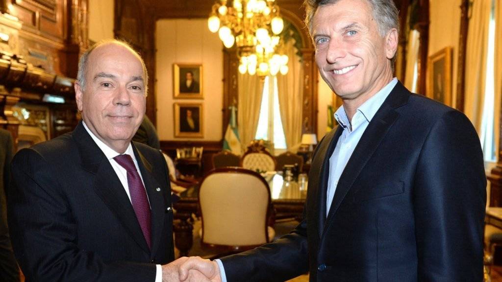 Argentiniens neuer Präsident Macri (rechts) und Brasiliens Aussenminister Vieira streben einen Neustart der Beziehungen ihrer Länder an.