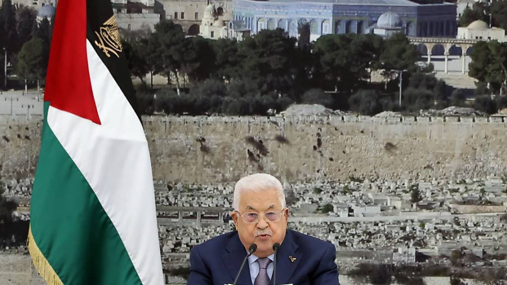 ARCHIV - Palästinenserpräsident Mahmud Abbas spricht letzten Dezember bei einem Treffen mit der palästinensischen Führung in Ramallah. Foto: Thaer Ganaim/Zuma Press/dpa