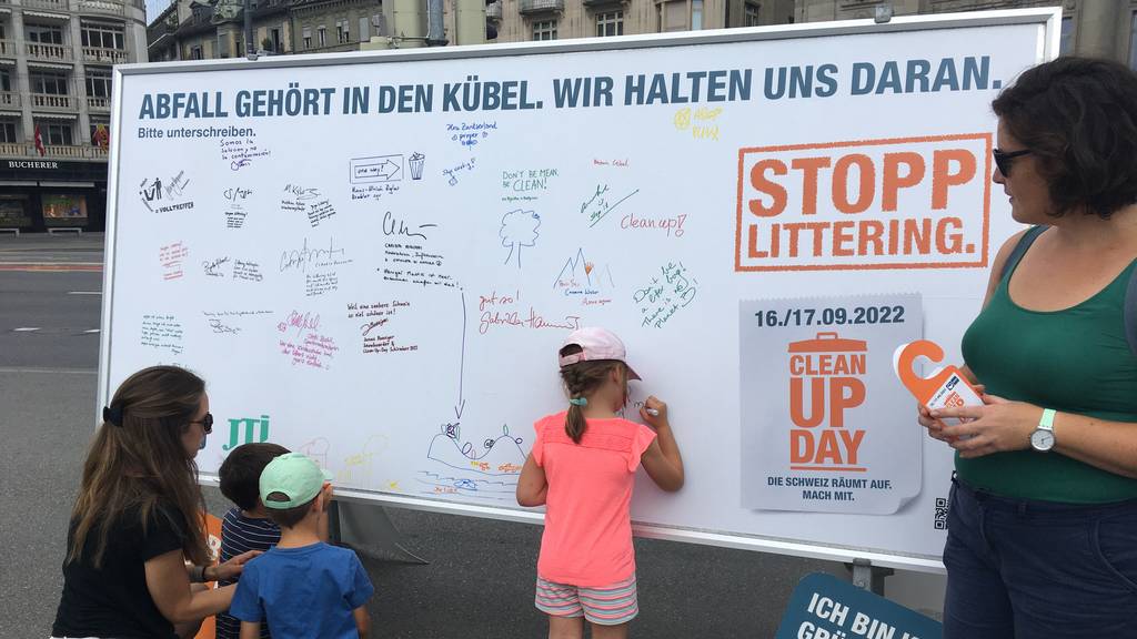 Mit Filzstiften gegen Littering: Luzerner Bevölkerung bekennt sich gegen Abfall in der Umwelt