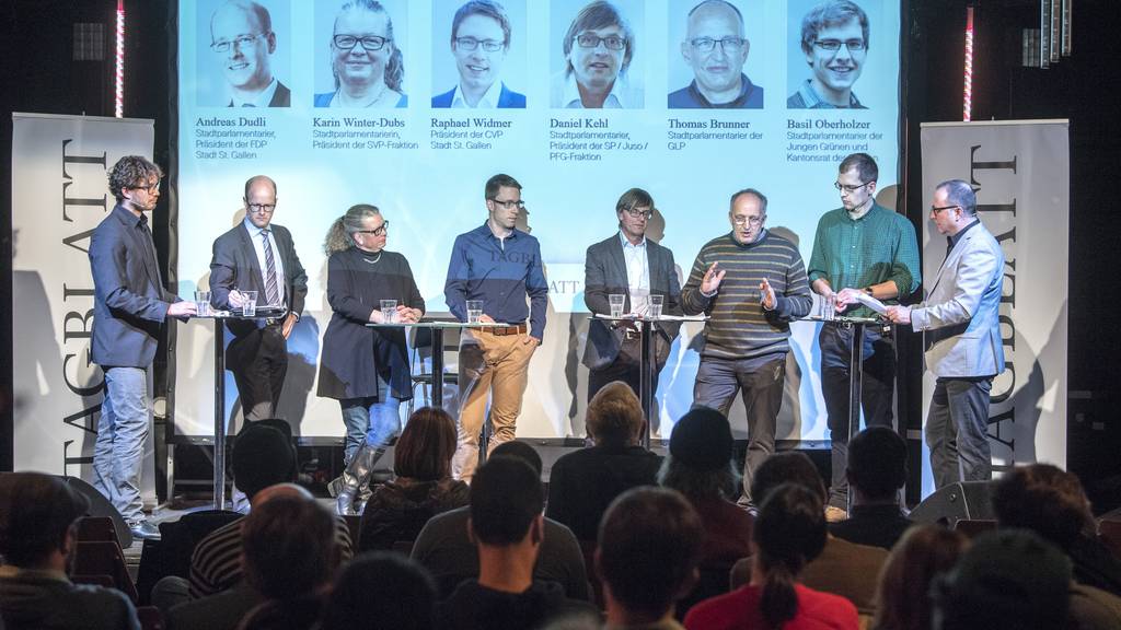 Hitzige Debatte am Tagblatt-Podium zur Mobilitätsinitiative (Bild: St.Galler Tagblatt/Urs Bucher)