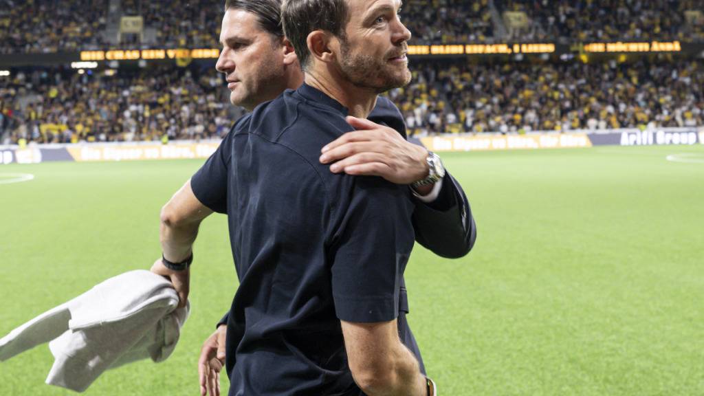 Die beiden Trainer, YBs Gerardo Seoane und Basel Stephan Lichtsteiner, sahen ein spektakuläres Spiel im Wankdorf