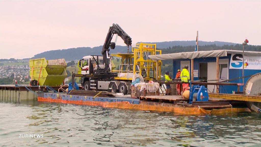 48-Tonnen-Stromkabel werden im Zürichsee ersetzt