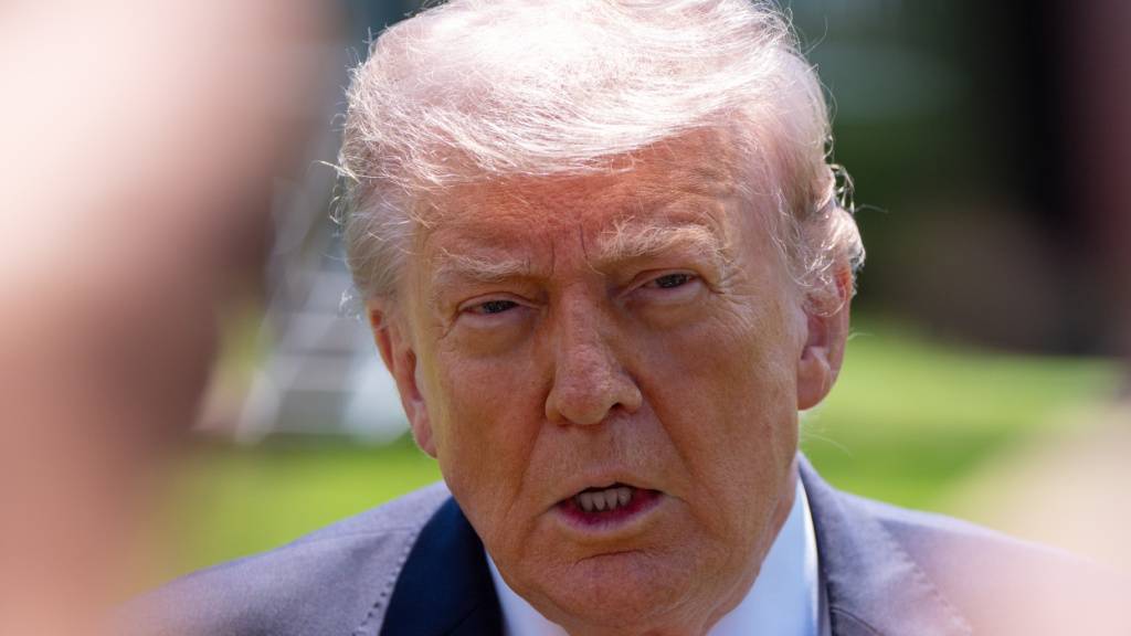 US-Präsident Donald Trump spricht mit Journalisten in Washington. Foto: Alex Brandon/AP/dpa