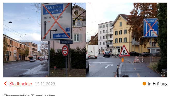 Winterthur verwechselt Strassenschilder beim Zwingliplatz