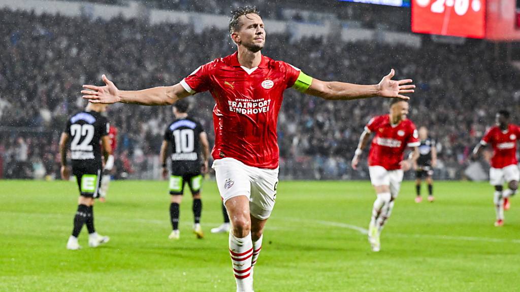 Überragender Spieler der PSV: Captain Luuk de Jong mit zwei Treffern