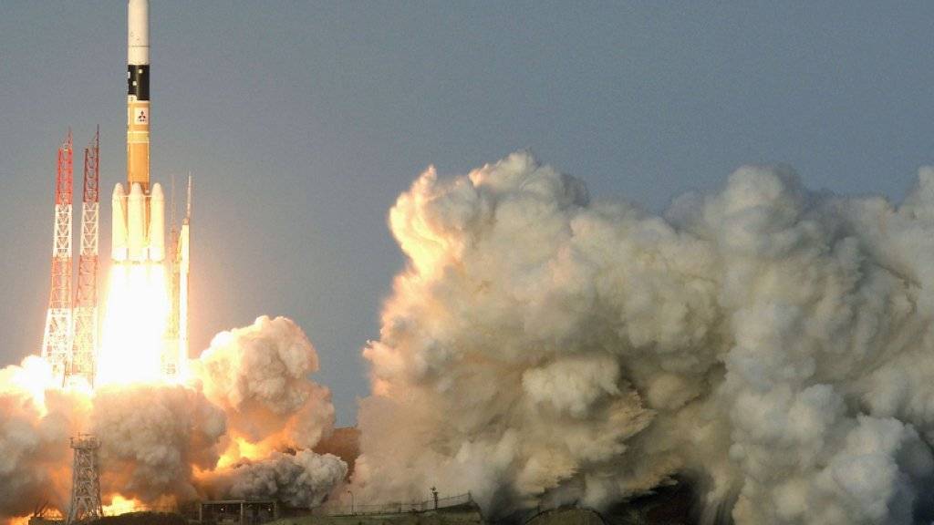 Start der Rakete vom Typ H-2A am Dienstagmorgen aus dem Weltraumzentrum Tanegashima im Südwesten Japans.