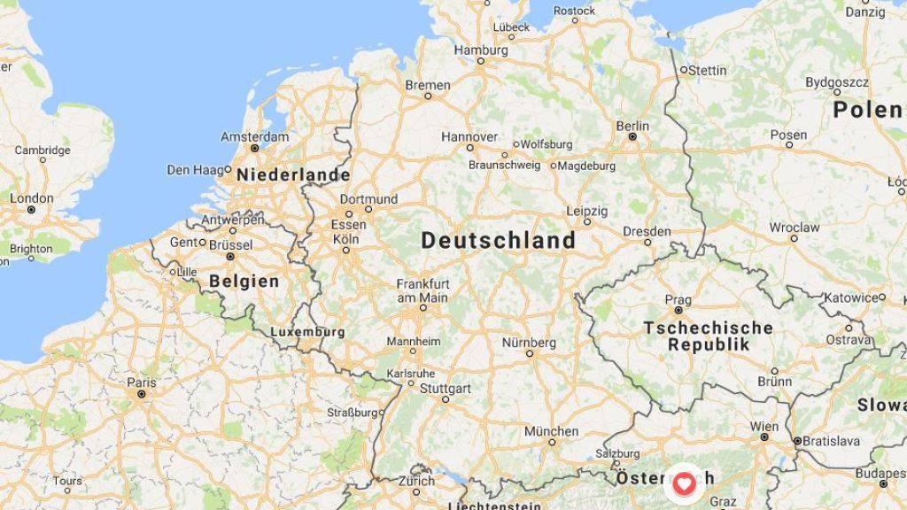 Das Herz der Mehrheit der Deutschen schlägt am stärksten für Nachbar Österreich. (Bild googlemaps)