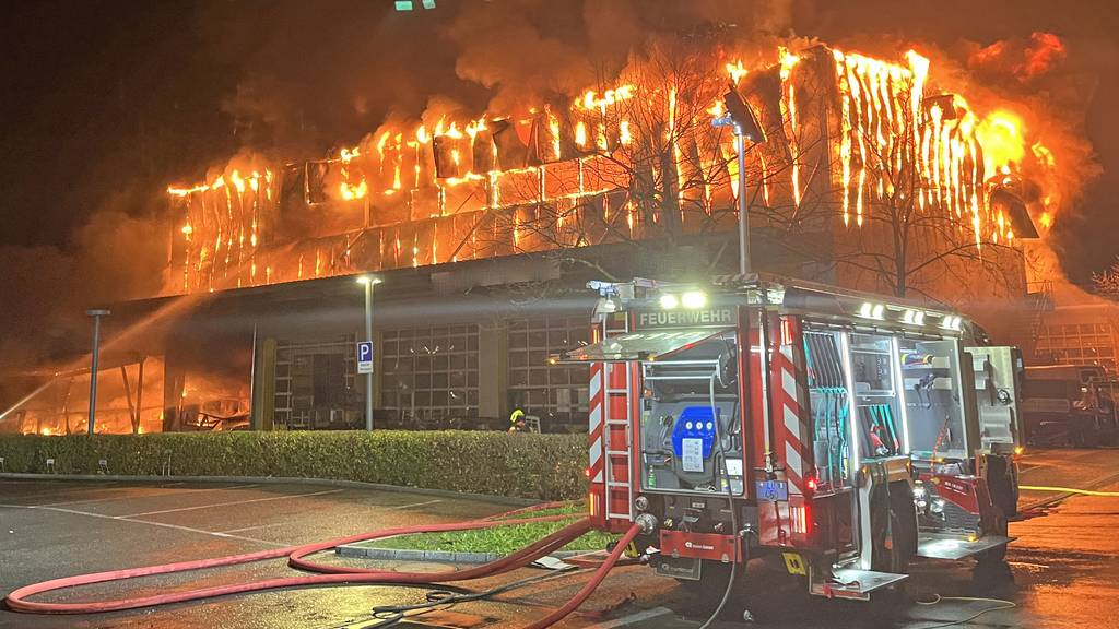 Brand zerstört Industriegebäude in Weggis
