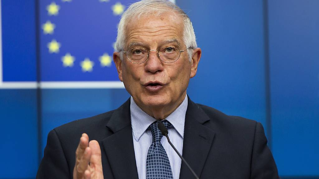 ARCHIV - Der EU-Außenbeauftragte Josep Borrell während einer Presekonferenz in Brüssel. Foto: Virginia Mayo/AP Pool/dpa