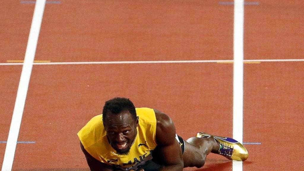 Usain Bolt lag für einmal am Boden