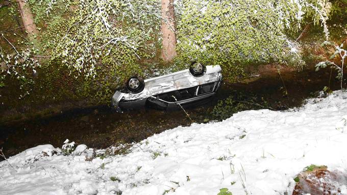 Auto stürzt ins Bachtobel - 4 junge Leute verletzt