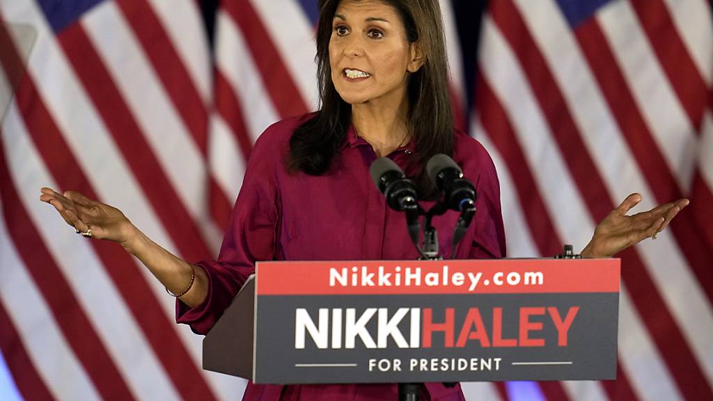 Nikki Haley, ehemalige UN-Botschafterin der USA und republikanische Bewerberin um die Präsidentschaftskandidatur. Foto: Abbie Parr/AP