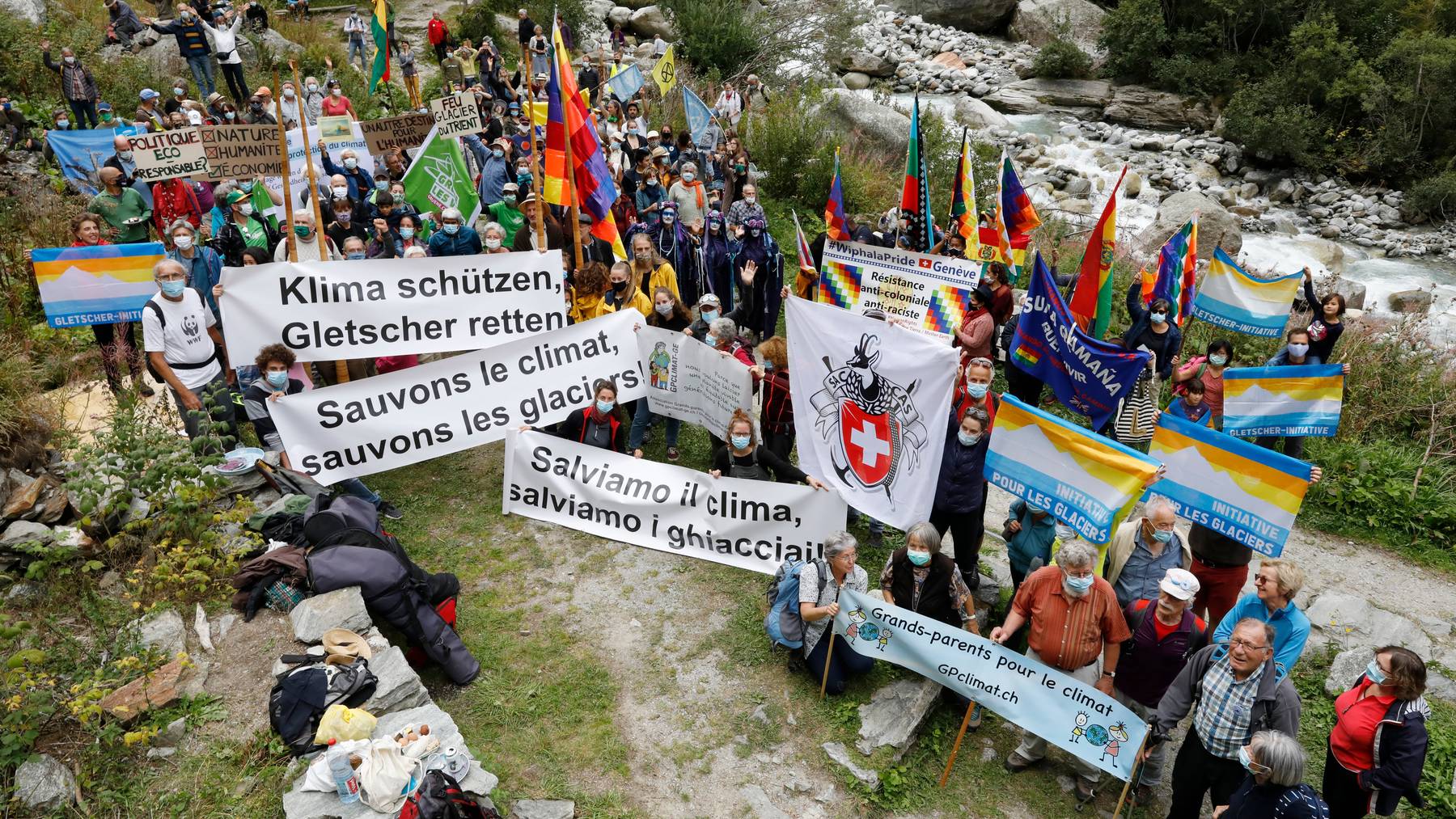 Die Feier diente auch der Unterstützung der «Gletscherinitiative», die fossile Treibstoffe ab 2050 verbieten will.