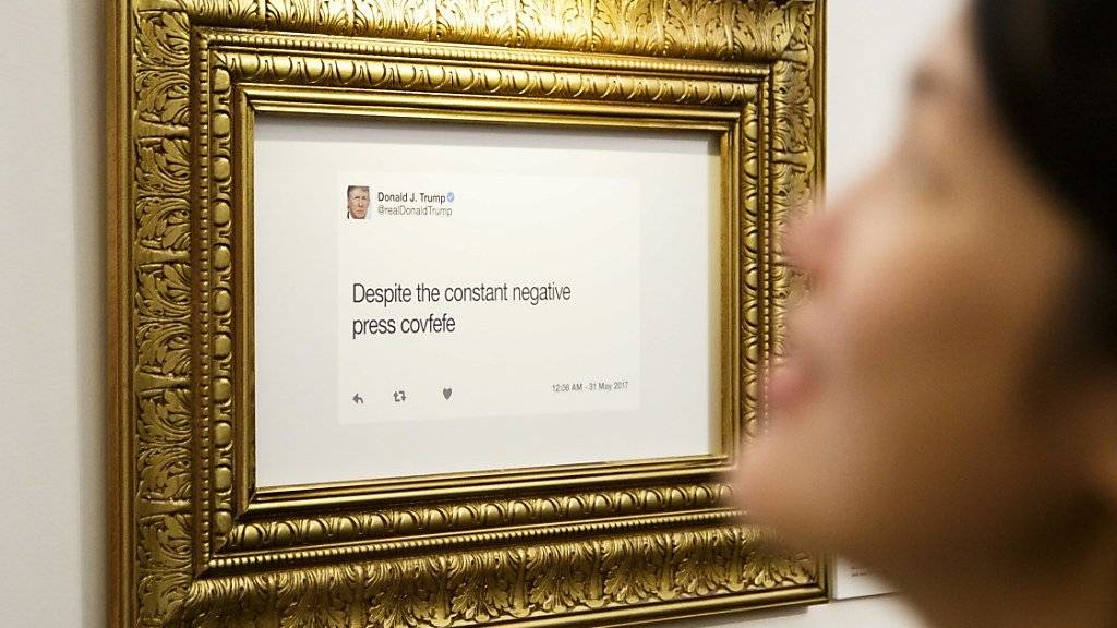 In New York gab es im Sommer 2017 eine Ausstellung zu Trumps wichtigsten Twitter-Nachrichten. (Archivbild)