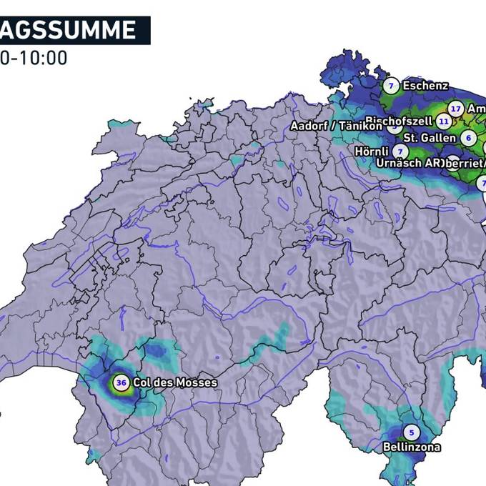 4000 Blitze am Freitagvormittag – Ostschweiz als Hotspot