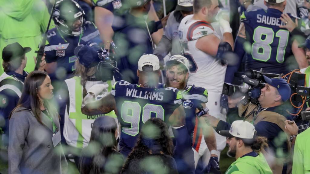 Die Seattle Seahawks feiern den zweiten Sieg in einer Super Bowl
