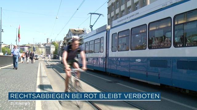 Rechtsabbiegen bei Rot bleibt für Velofahrer verboten