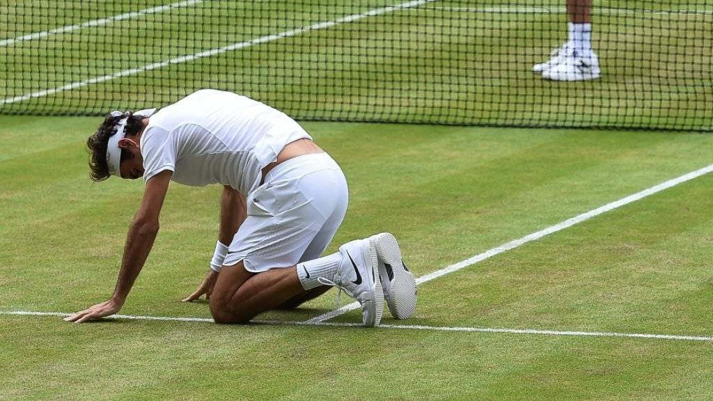 Enttäuscht, aber nicht am Boden zerstört: Roger Federer nach seiner Niederlage im Wimbledon-Viertelfinal gegen Milos Raonic