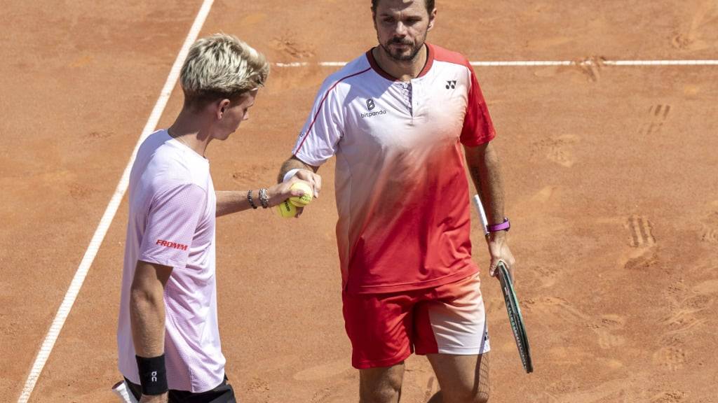22 Jahre Altersunterschied: Henry Bernet (li.) und Stan Wawrinka in Gstaad im Doppel