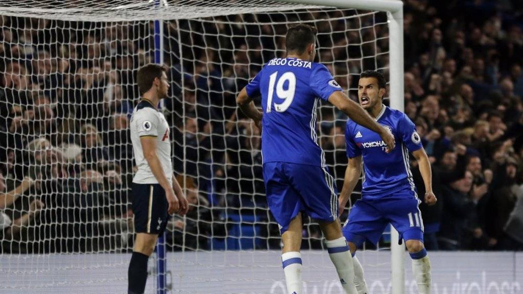 Bejubeln Chelseas 2:1 gegen Tottenham: Diego Costa (links) und Pedro Rodriguez
